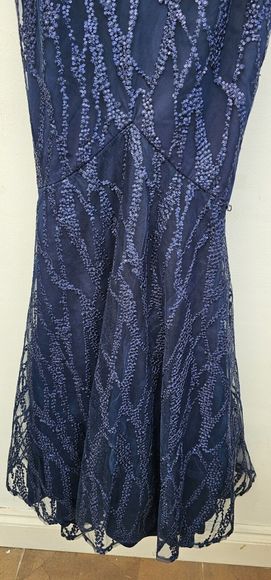 Goddiva navy  Sequin Long Maxi Evening Dress Ballgown Prom Party size 8uk - Picture 3 of 3